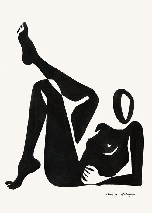 Arte em preto e branco: estudo de figura reclinada