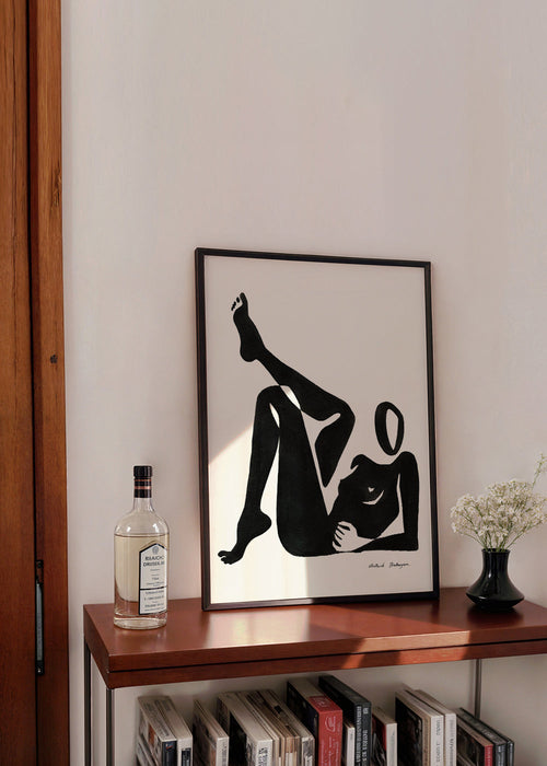 Arte em preto e branco: estudo de figura reclinada