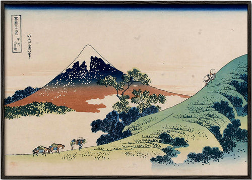 Quadro de paisagem japonesa com o Monte Fuji ukiyo-e