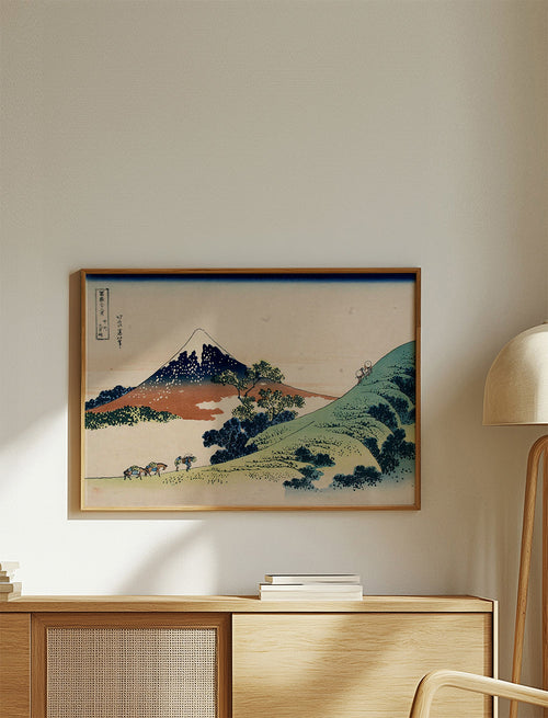 Quadro de paisagem japonesa com o Monte Fuji ukiyo-e