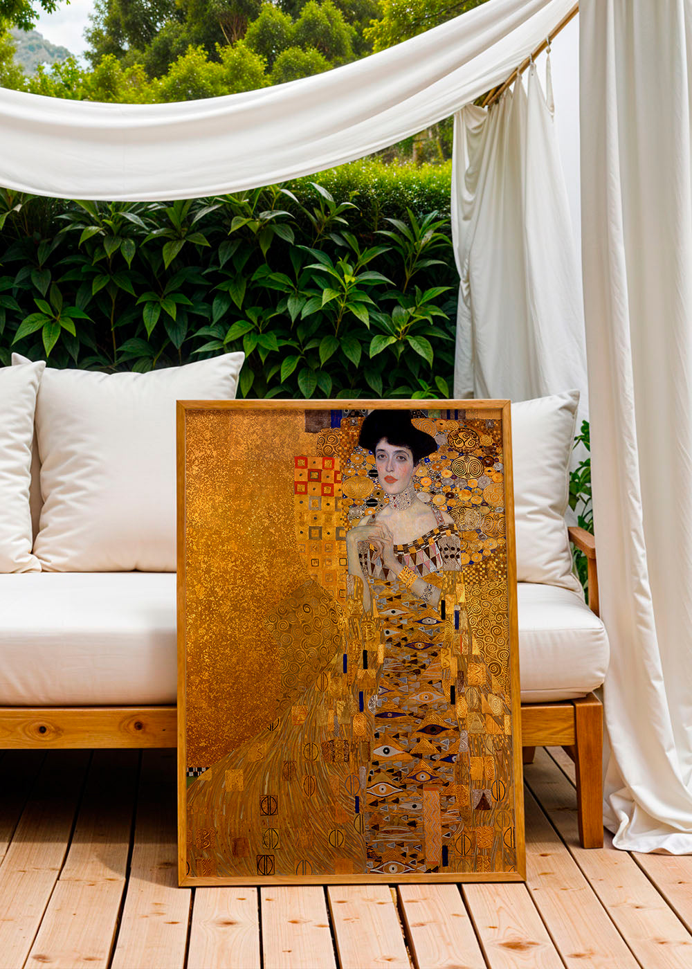 Retrato vintage dourado
