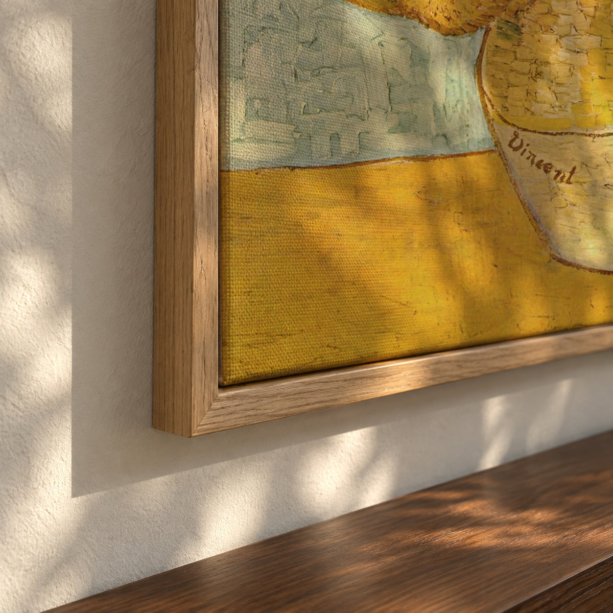 The Sunflowers - Van Gogh - Framed canvas detail