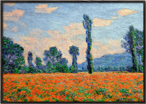 Quadro de paisagem com campo de papoilas