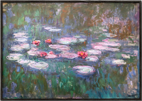 Estampa botânica: nenúfares em óleo impressionista