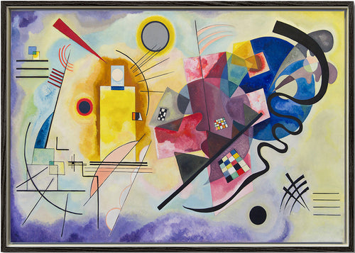 Quadro abstrato com formas geométricas coloridas