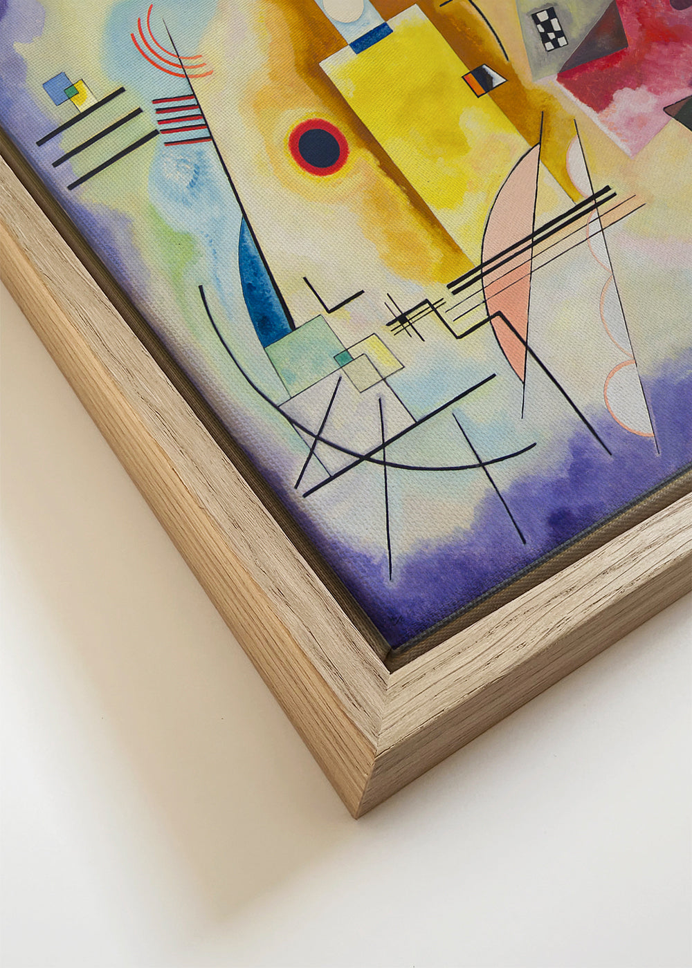 Quadro abstrato com formas geométricas coloridas