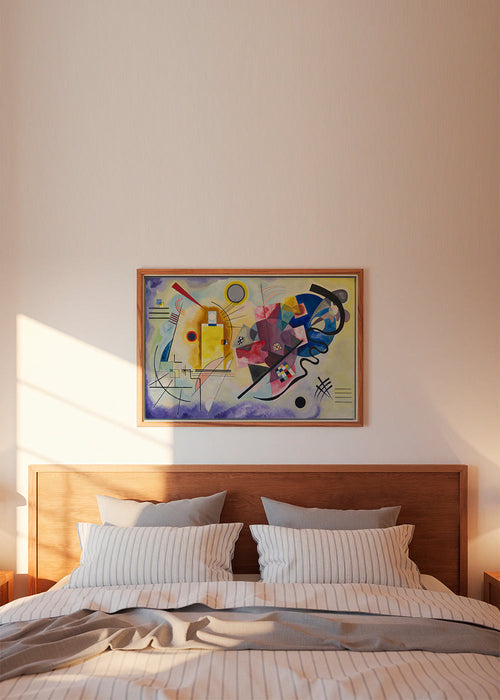 Quadro abstrato com formas geométricas coloridas