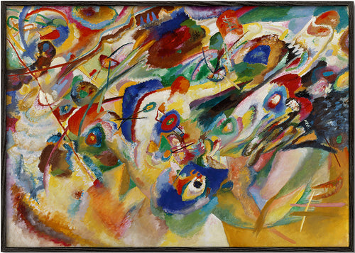 Quadro abstrato gestual e colorido