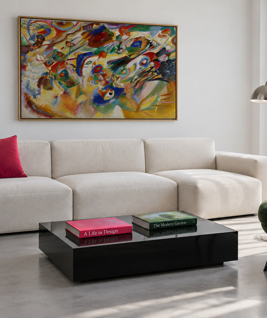 Komposition VII - Vasili Kandinsky - Framed canvas in an interior