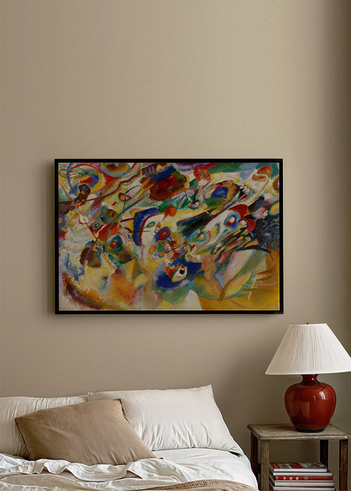 Quadro abstrato gestual e colorido
