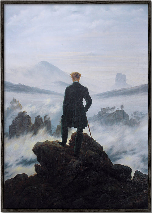 Arte paisagística: viajante sobre neblina