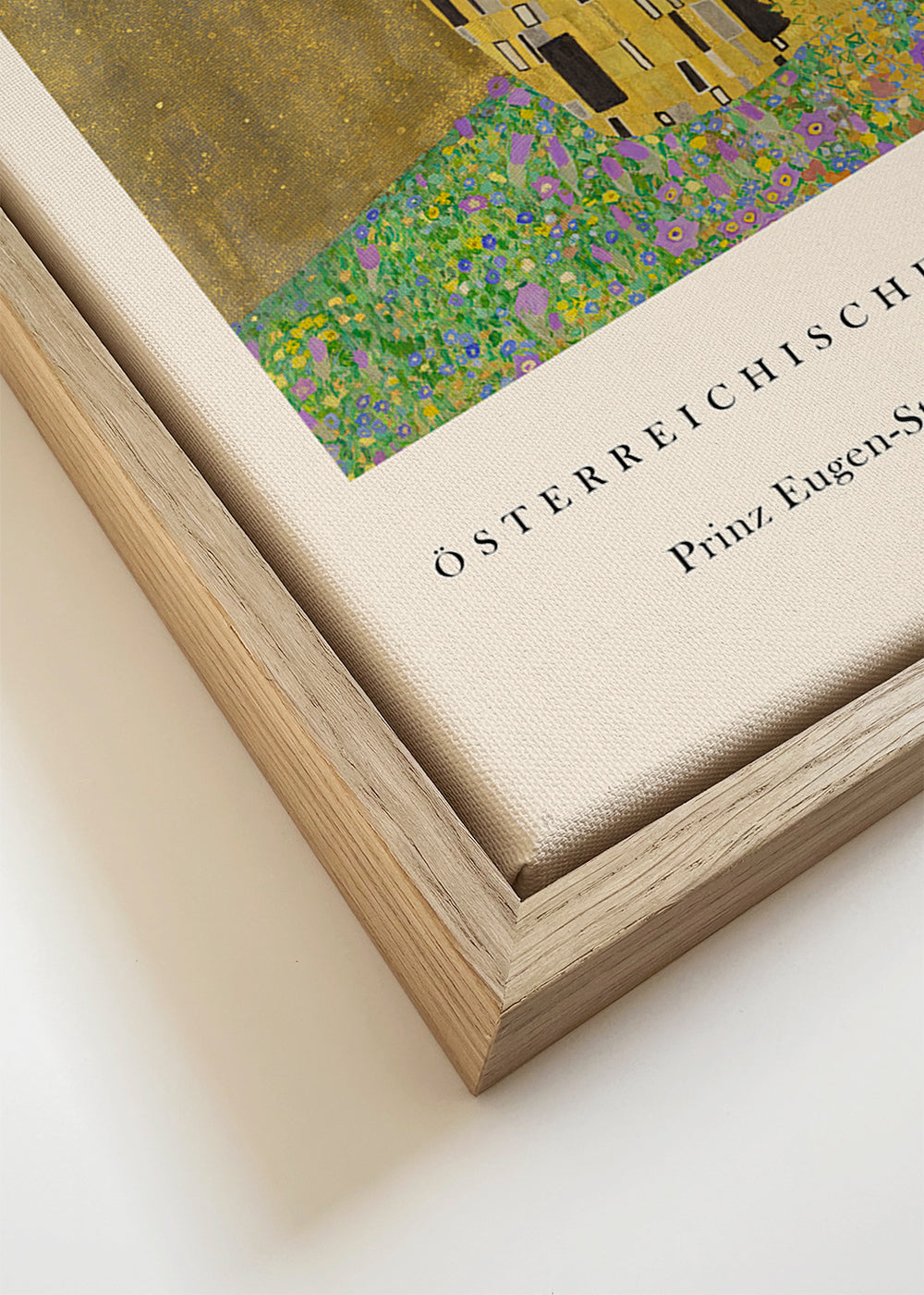 Quadro vintage 'O Beijo' de Klimt em dourado