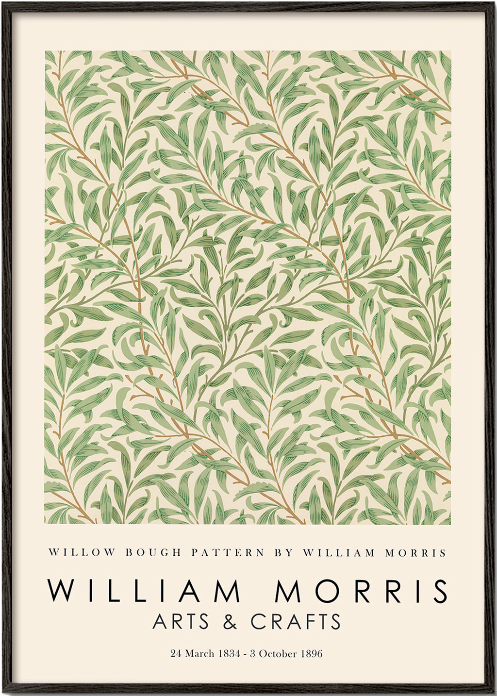 Estampa botânica Willow ramos ao estilo Morris