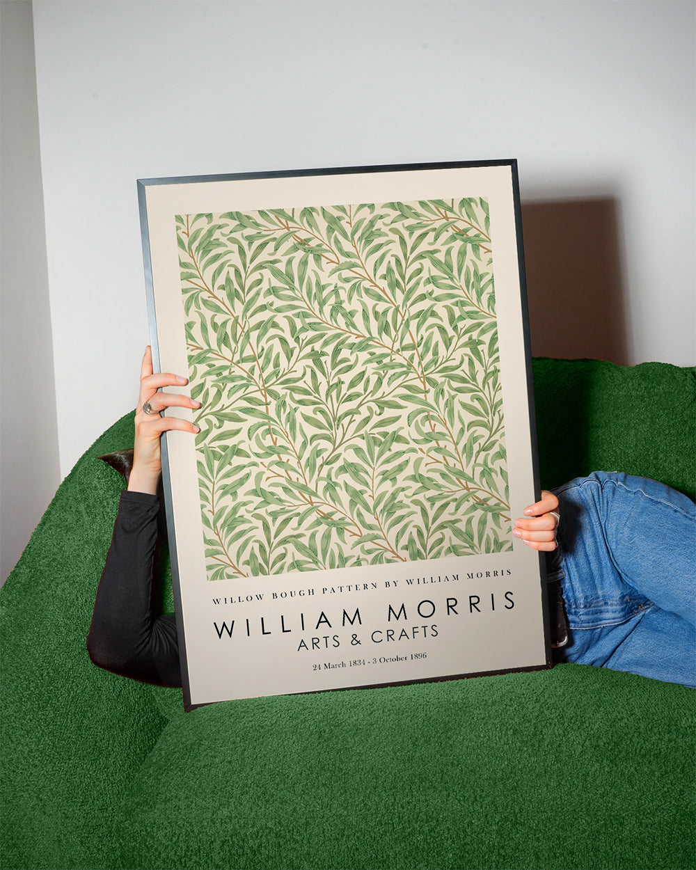 Estampa botânica Willow ramos ao estilo Morris