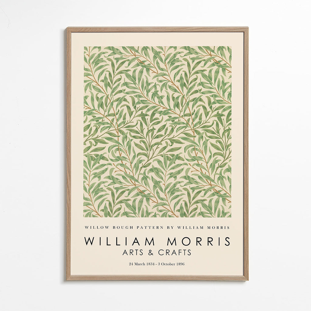 Estampa botânica Willow ramos ao estilo Morris