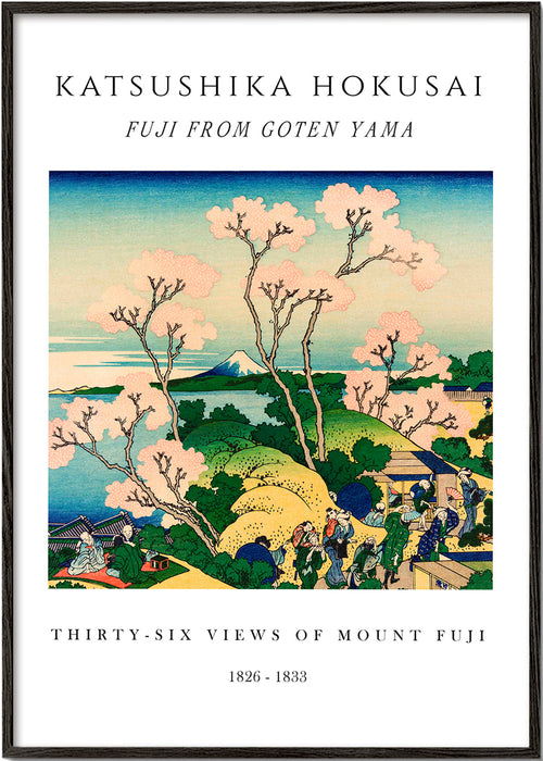 Quadro de paisagem japonesa com Monte Fuji e cerejeiras