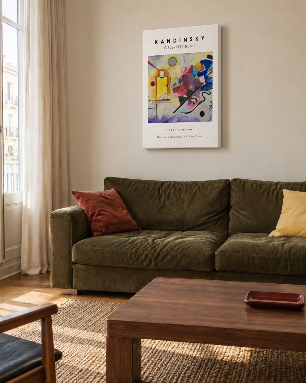 Gelb-Rot-Blau Exhibition White - Vasili Kandinsky - Unframed canvas in an interior
