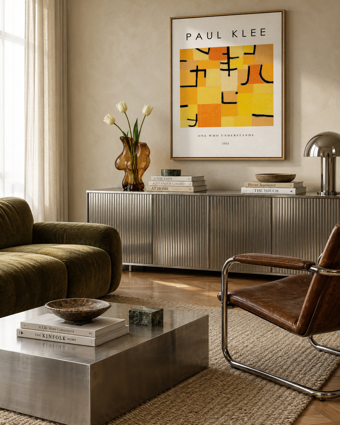 One Who Understands 2 Exhibition White - Paul Klee - Framed canvas in an interior