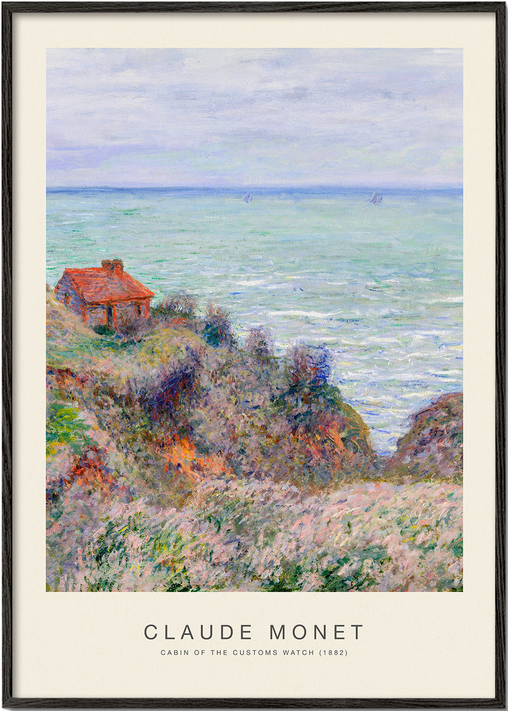 Arte de paisagem: cabana na falésia junto ao mar