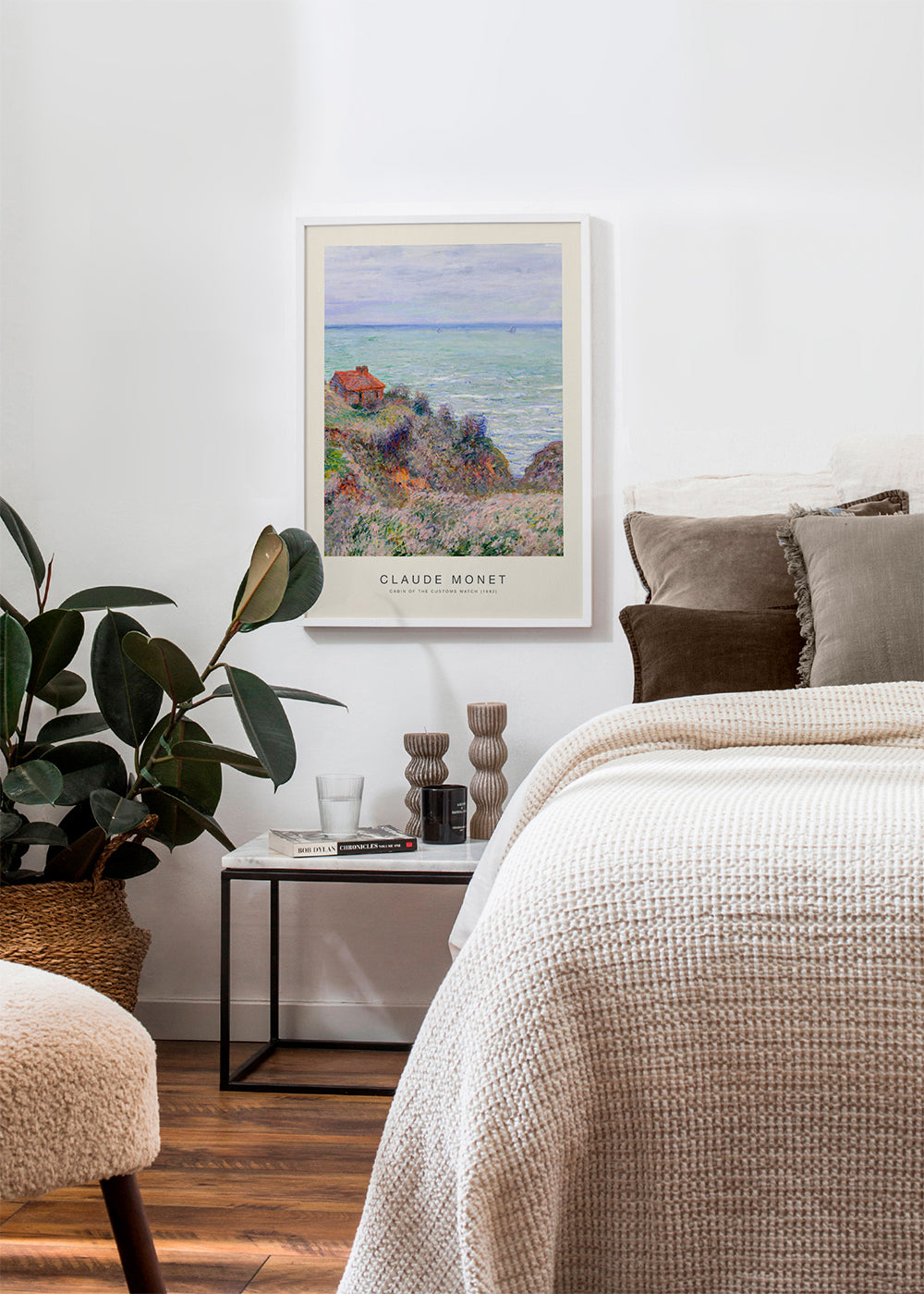 Arte de paisagem: cabana na falésia junto ao mar