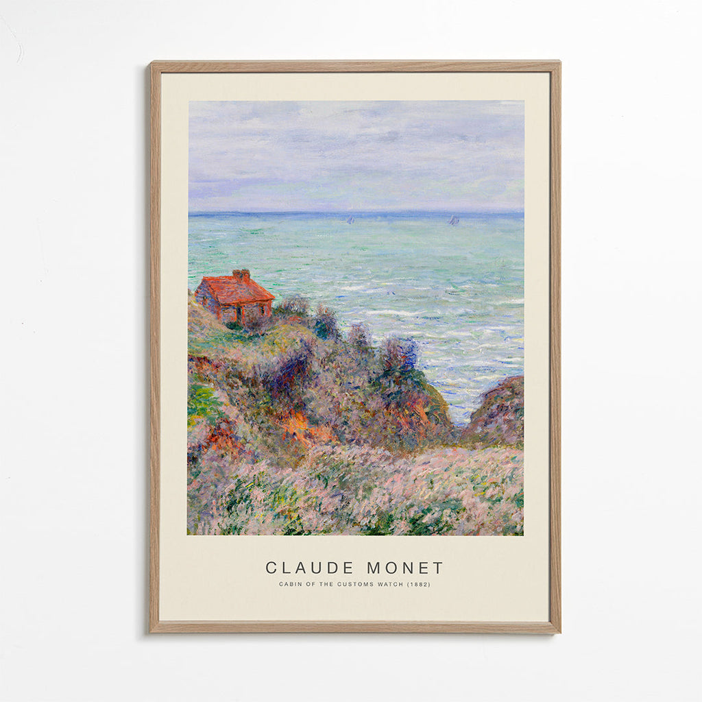 Arte de paisagem: cabana na falésia junto ao mar