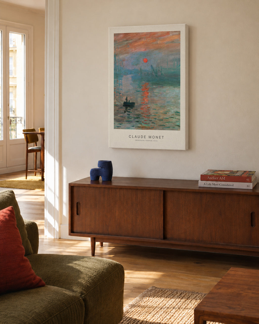 Impression, Sunrise (Special Edition) - Claude Monet - Unframed canvas in an interior