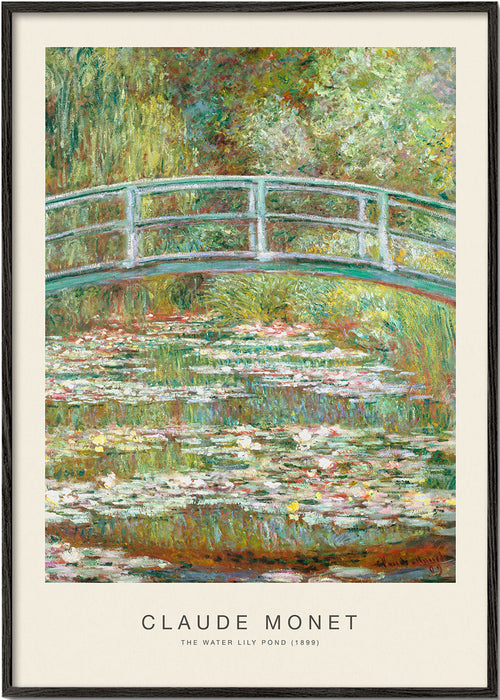Estampa botânica ninfeias e ponte de Monet
