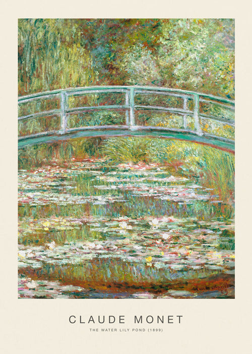 Estampa botânica ninfeias e ponte de Monet