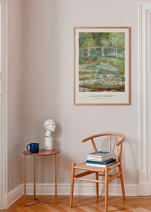 Estampa botânica ninfeias e ponte de Monet