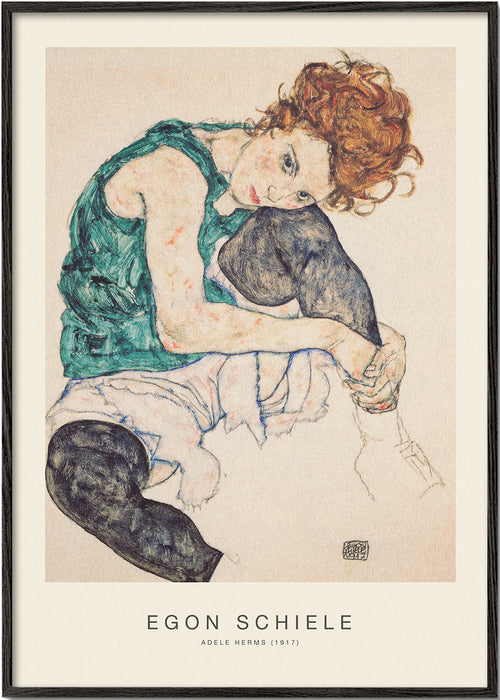 Estampa vintage: retrato de Adele Herms por Egon Schiele