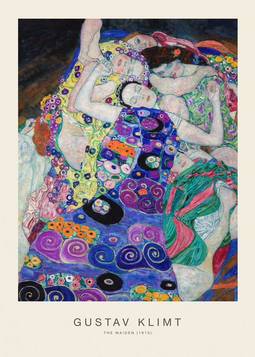 Quadro vintage com figuras ornamentais inspirado em Klimt