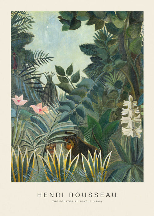 Estampa botânica: selva onírica de Rousseau