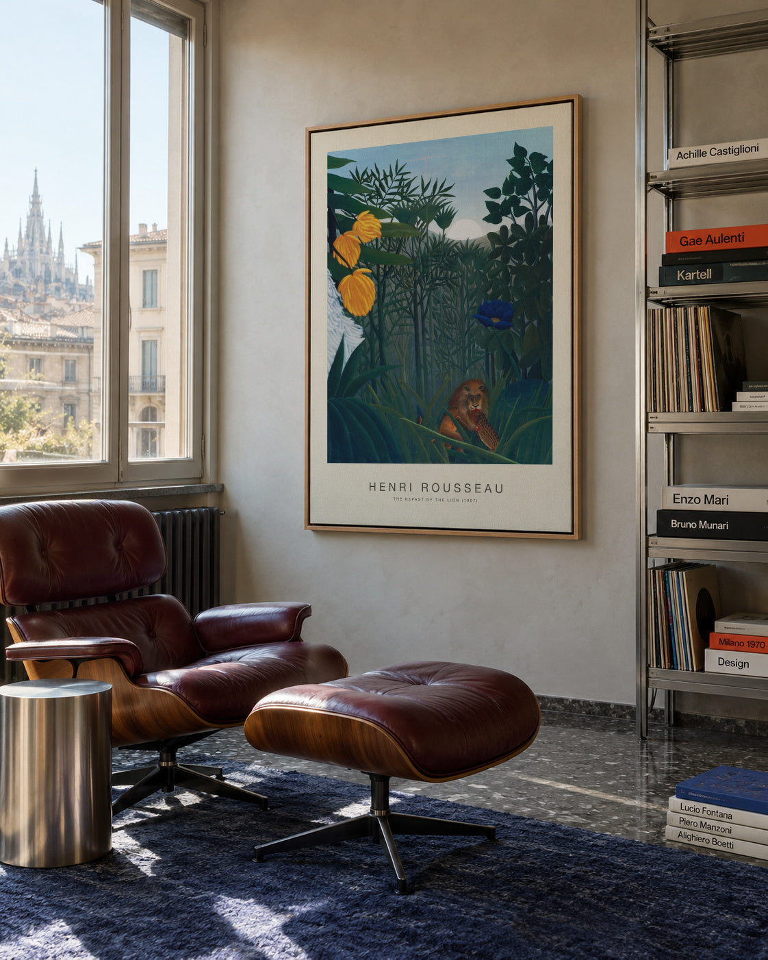 The Repast of the Lion (Special Edition) - Henri Rousseau - Framed canvas in an interior