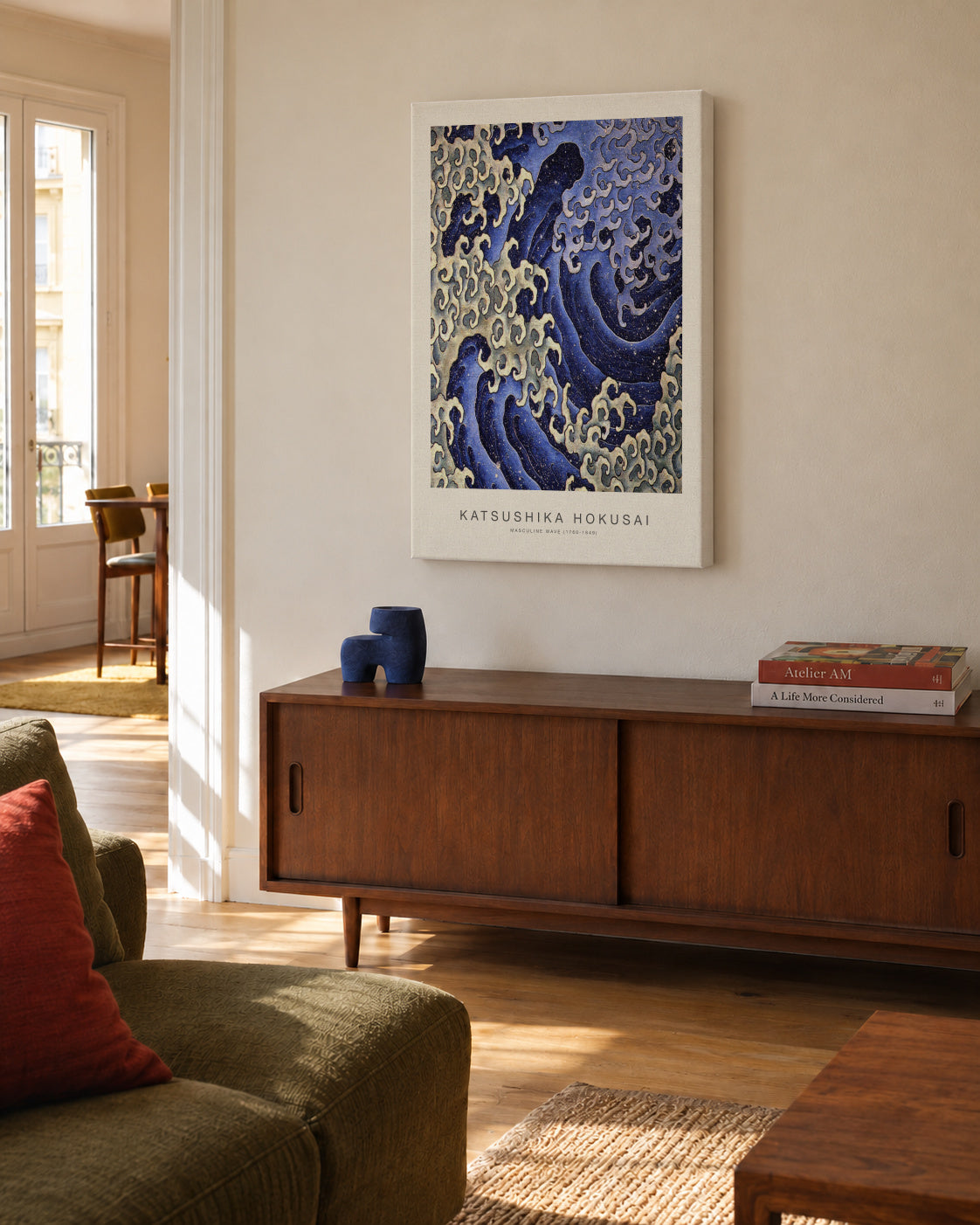 Masculine Wave (Special Edition) - Katsushika Hokusai - Unframed canvas in an interior