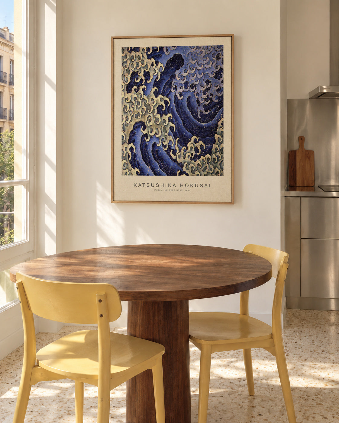 Masculine Wave (Special Edition) - Katsushika Hokusai - Framed canvas in an interior