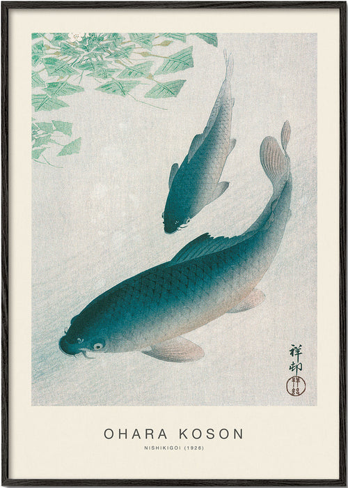 Quadro Koi japonês em tons azuis