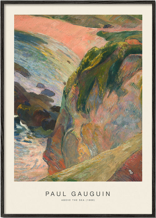 Arte paisagística: falésia colorida sobre o mar