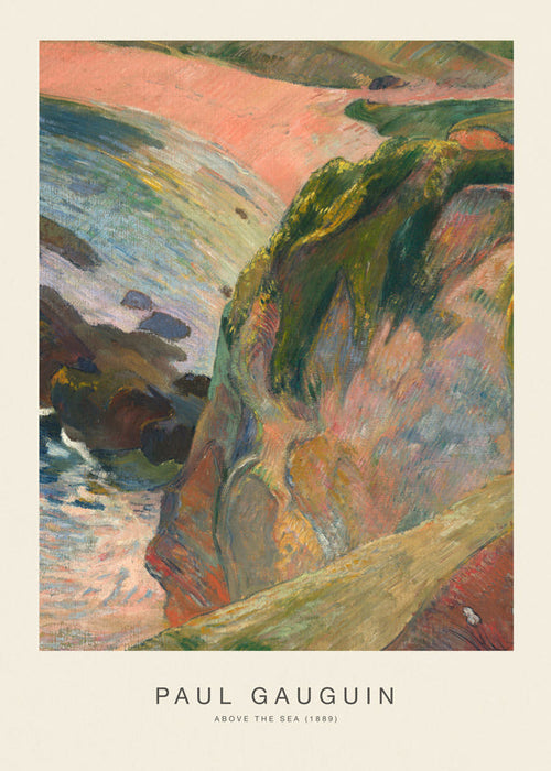 Arte paisagística: falésia colorida sobre o mar