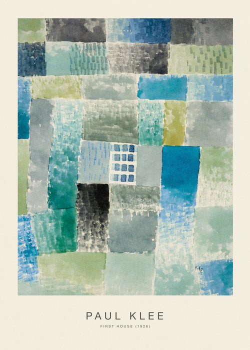 Quadro abstrato em aquarela geométrica