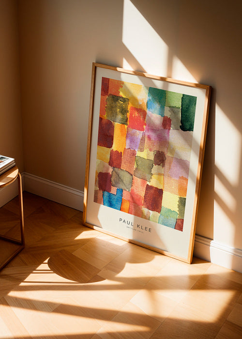 Obra abstrata em aquarela estilo mosaico
