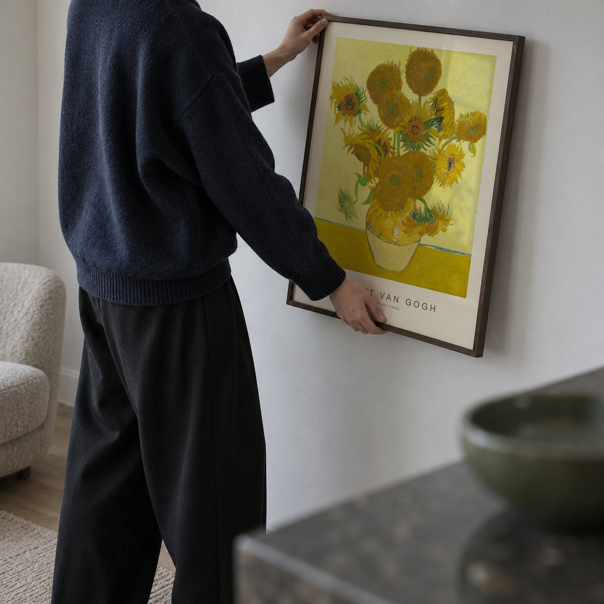Sunflowers (Special Edition) - Vincent van Gogh - Framed poster in an interior