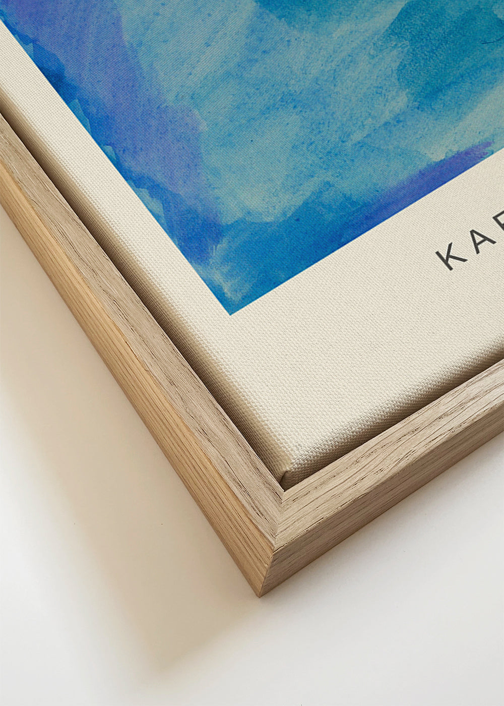 Quadro abstrato: estudo de cor azul e amarelo