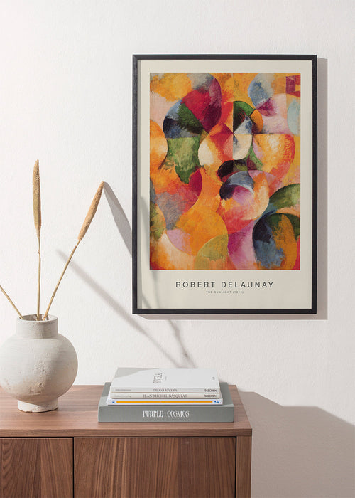 Quadro abstrato com círculos cromáticos