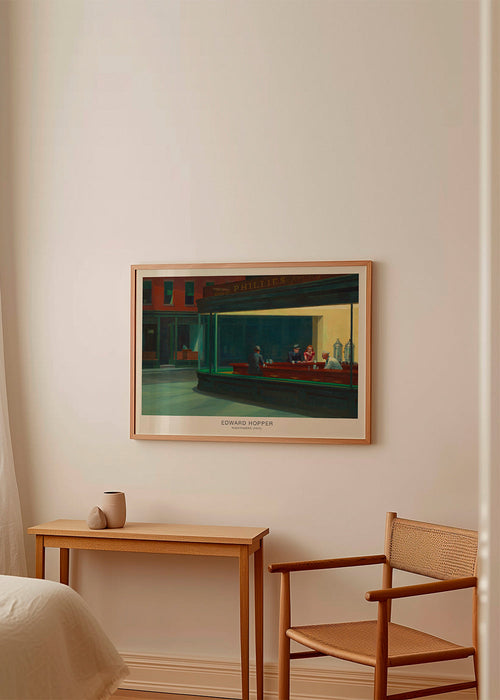 Arte para cozinha Nighthawks — cena noturna no diner