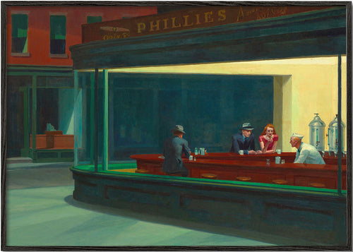Arte para cozinha Nighthawks: cena noturna no diner
