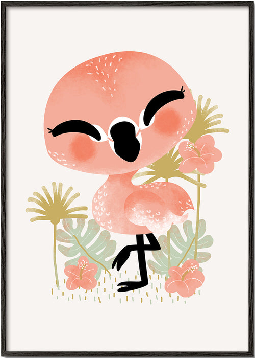 Lamina infantil flamingo rosa sorridente