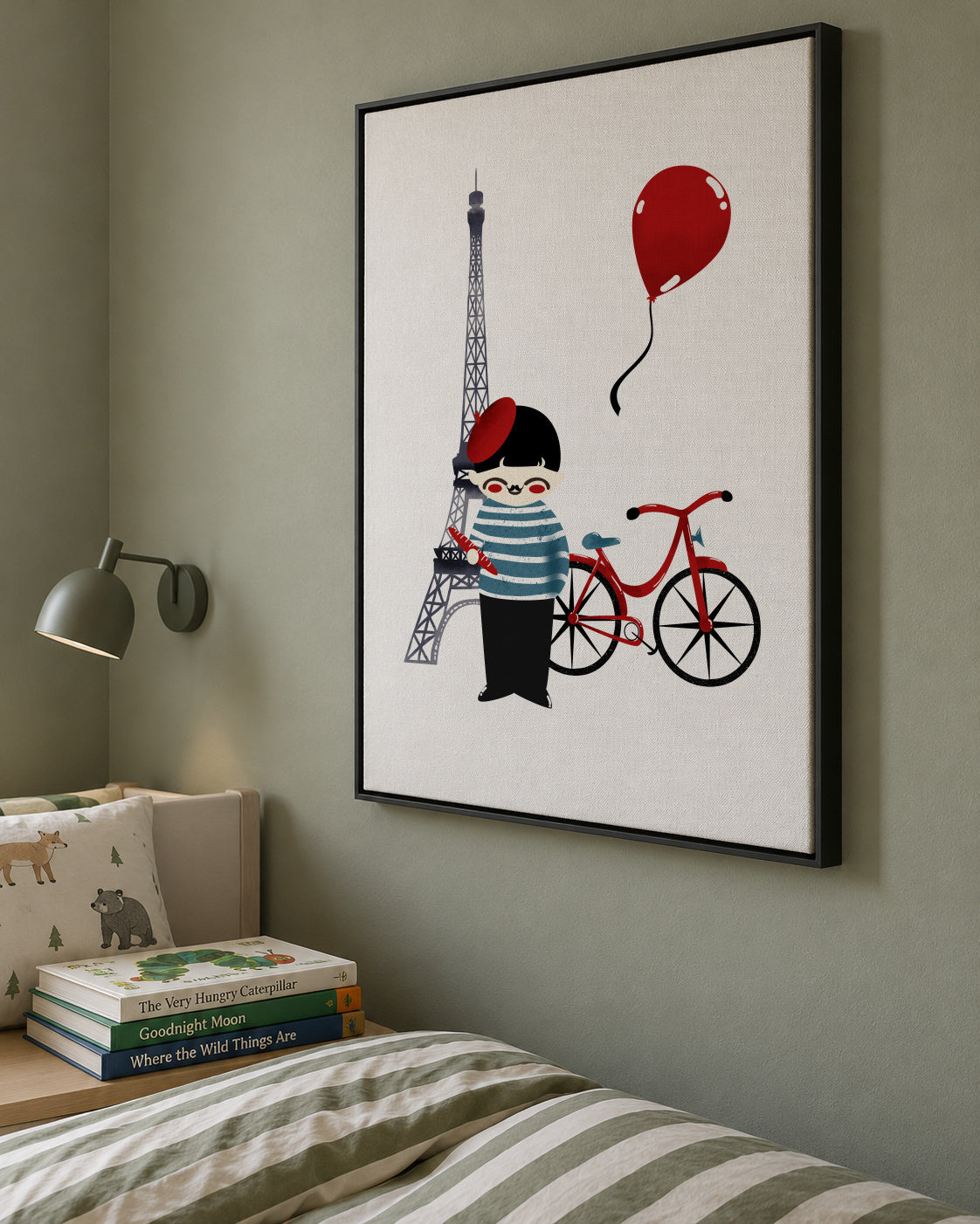 Hello Paris - Framed canvas in an interior