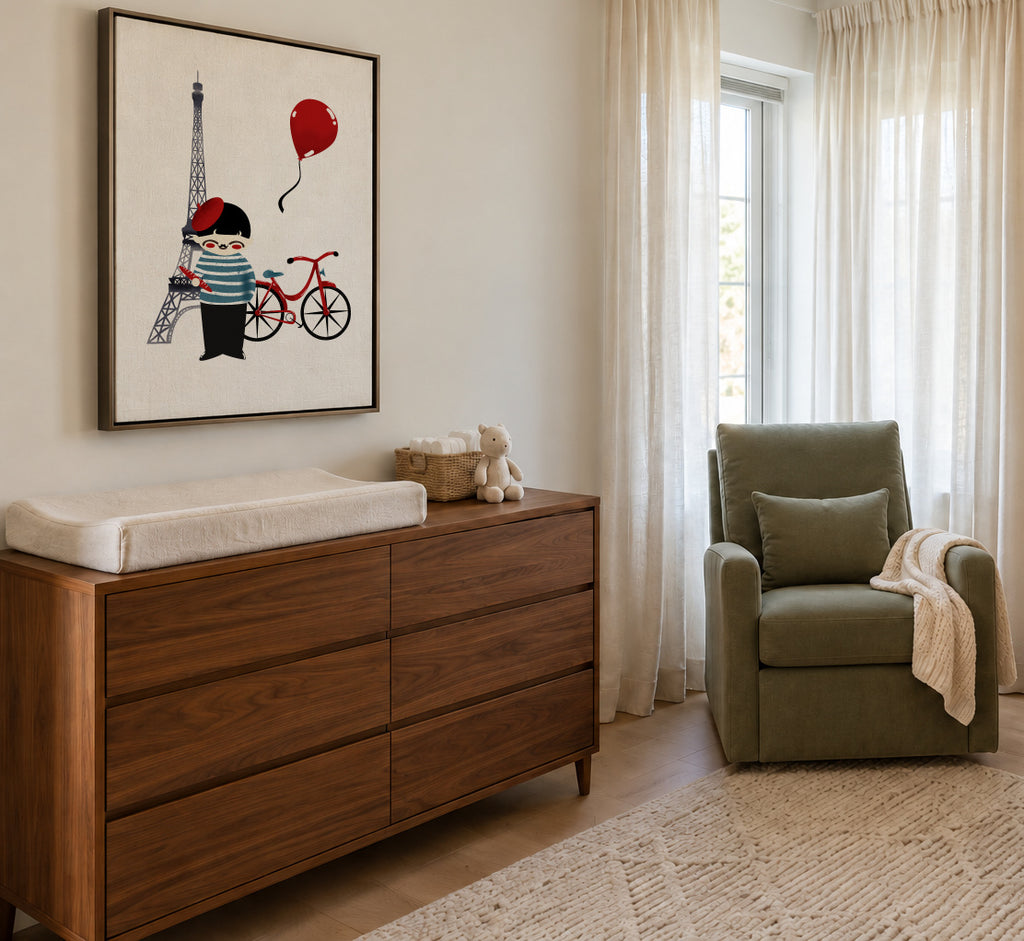 Hello Paris - Framed canvas in an interior