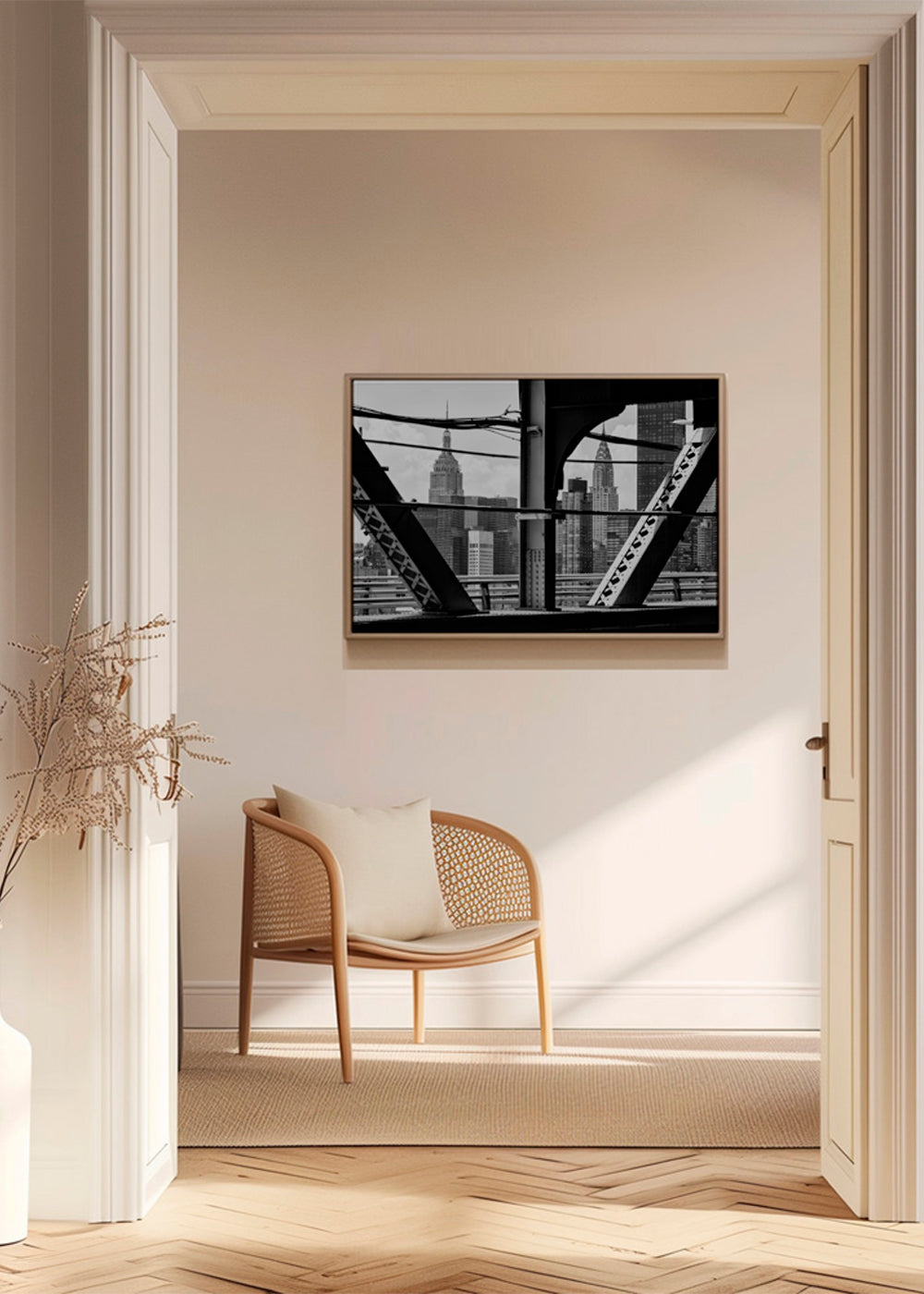Quadro de cidades: Manhattan em preto e branco