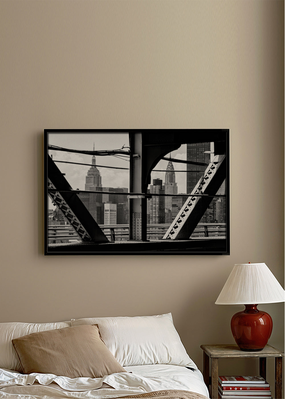 Quadro de cidades: Manhattan em preto e branco